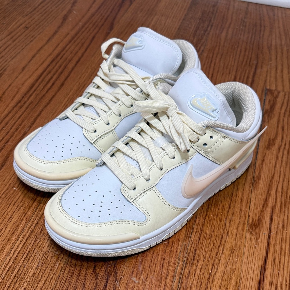 Nike Dunk - Women's Dunks - Yellow and Cream - Low Shoe